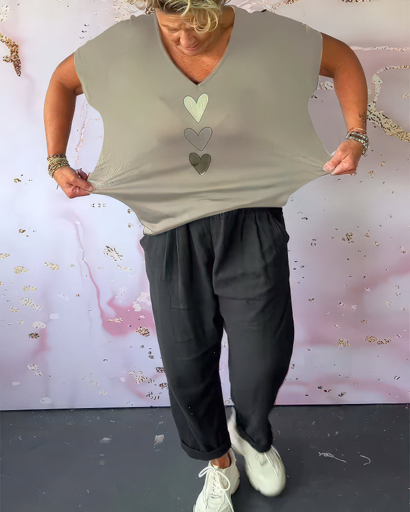 Aimée™ | Shirt à manches courtes et col en V