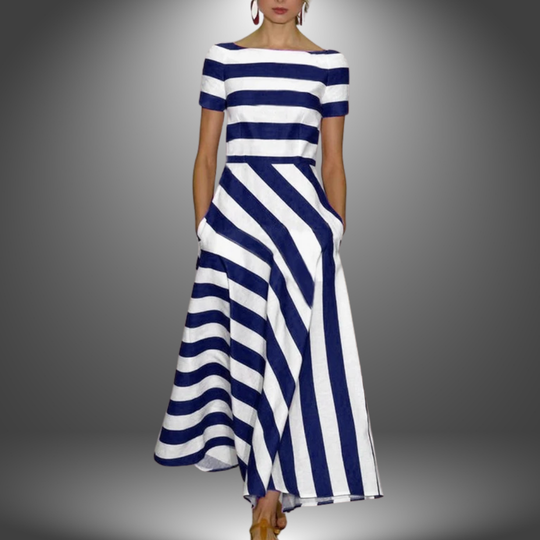 Tanith™ - Robe Rayée Fait Main Alliant Style Unique et Confort