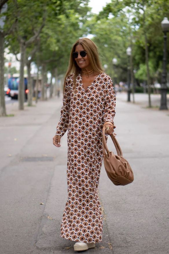 Bellevo | Robe Chic à Motif Marron