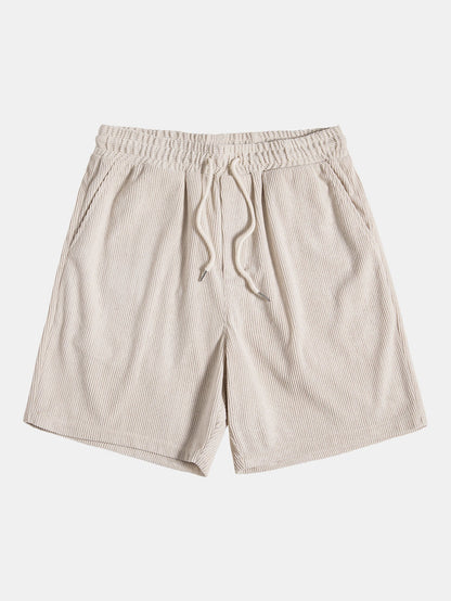 Ensemble Chemise et Short en Velours Côtelé Stylé pour Hommes