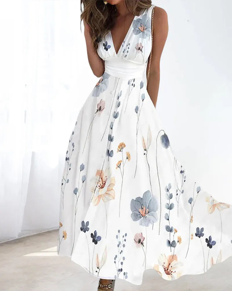 Robe sans manches imprimée