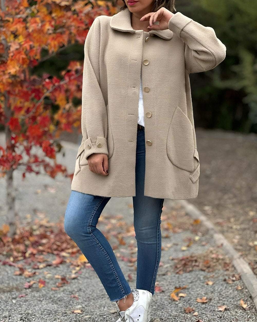 Veste élégante à nœud latéral chic pour superposition stylée