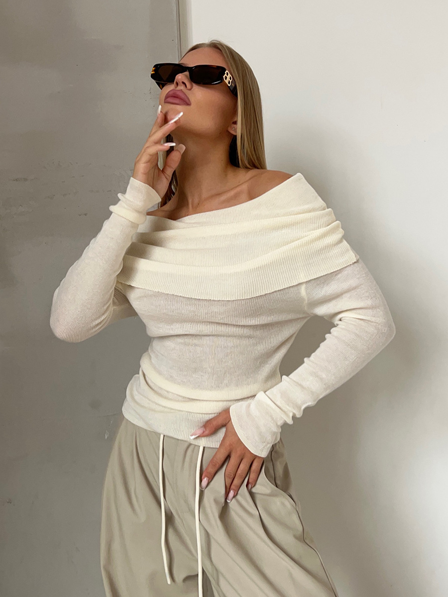 Océane Dubois® | Pull tricoté chic épaules dénudées pour tenue de soirée