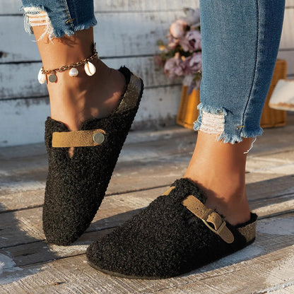 Chaussons en peau de mouton de luxe confortables pour l'hiver
