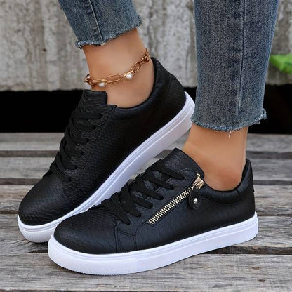 Baskets Élégantes En Cuir Crocodile Pour Femmes
