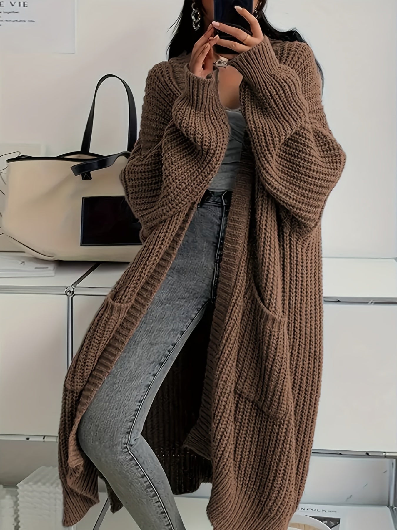 Cardigan en maille ceinturé confortable pour femmes