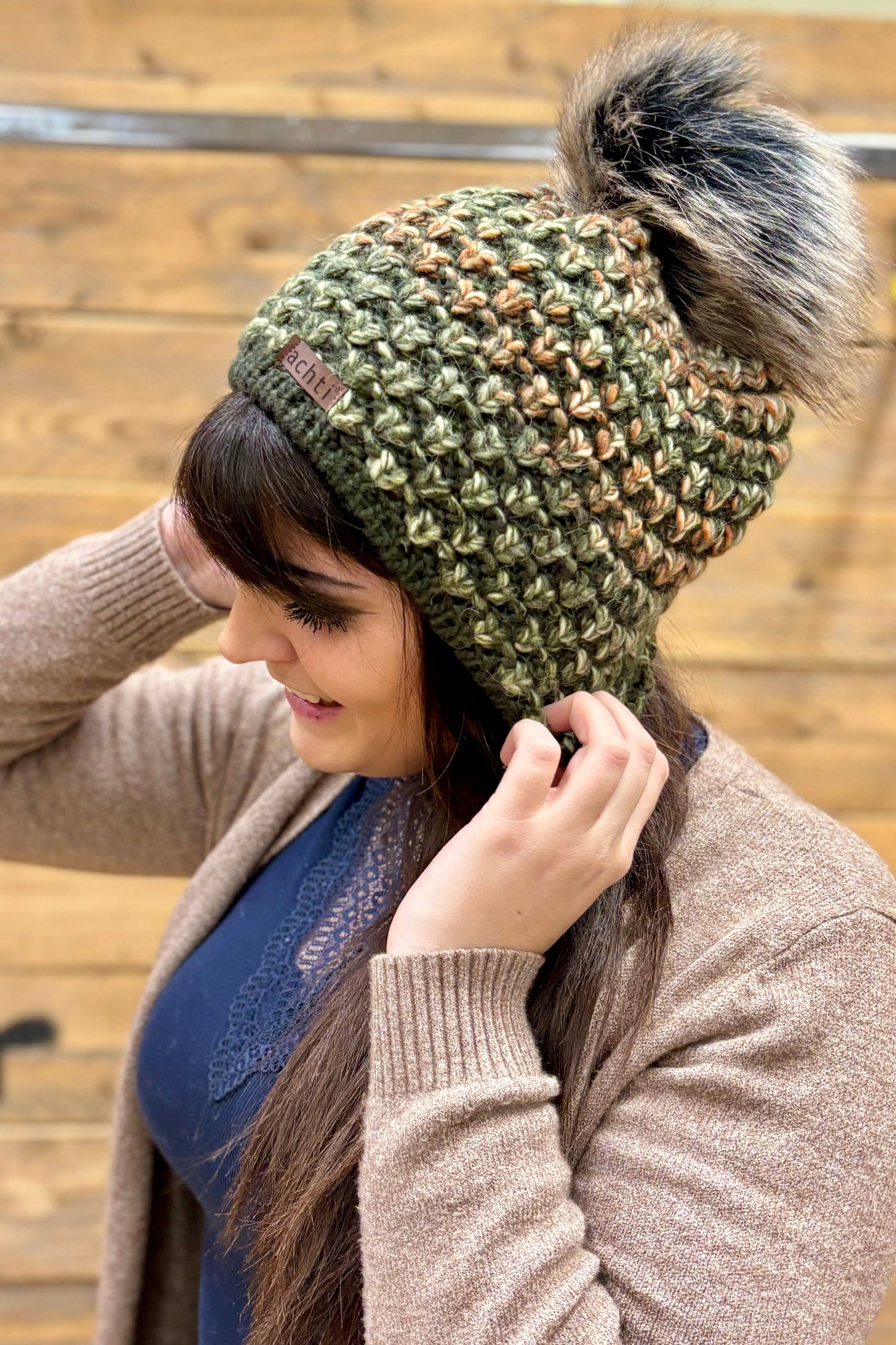 Bonnet à pompon Moana Kaki