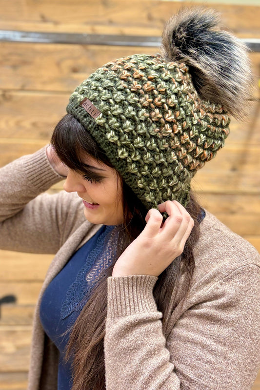 Bonnet à pompon Moana Kaki