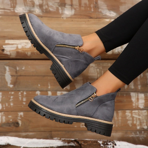 Bottes Cheville en Cuir Classiques et Chic pour Femmes