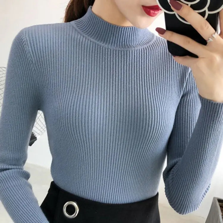 Pull en laine côtelé confortable pour femmes