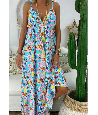 Robe sans bretelles à imprimé floral