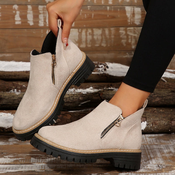 Bottes chevilles en cuir chic pour femmes