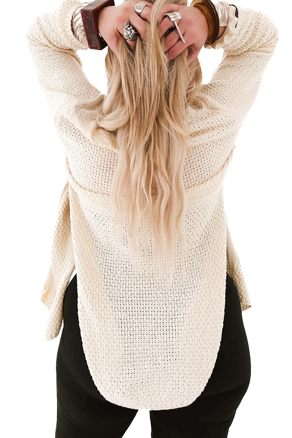 Cardigan en tricot mi-long confortable