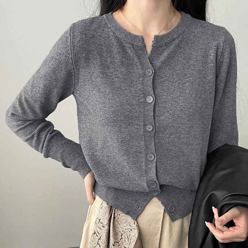 Cardigan tricoté en laine épaisse confortable