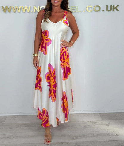 Carisia™ - Robe Maxi à Bretelles Imprimée pour une Élégance Estivale et Légère