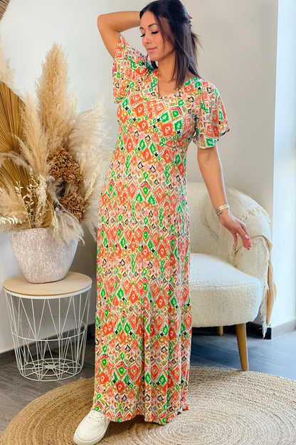 Robe Longue Dusky Corail Garcia