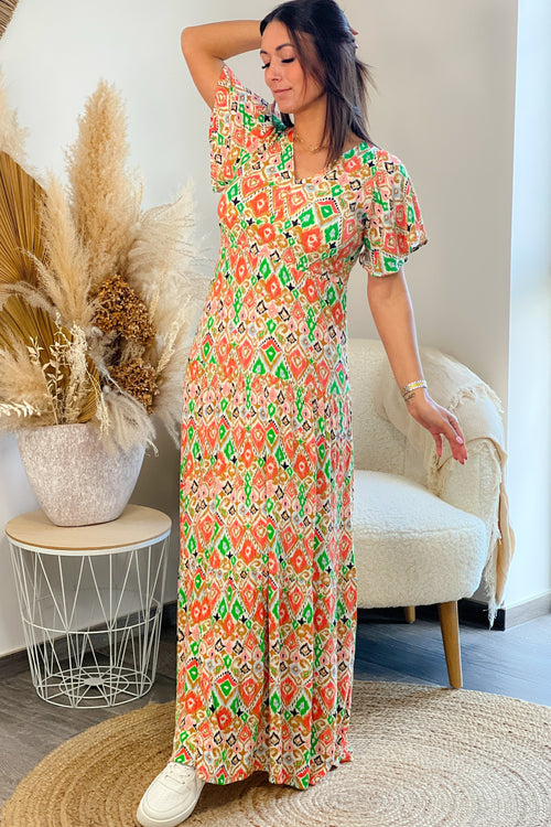 Robe Longue Dusky Corail Garcia