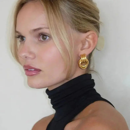 Élodie Lavin® | Boucles d’oreilles anneaux entrelacés en métal poli