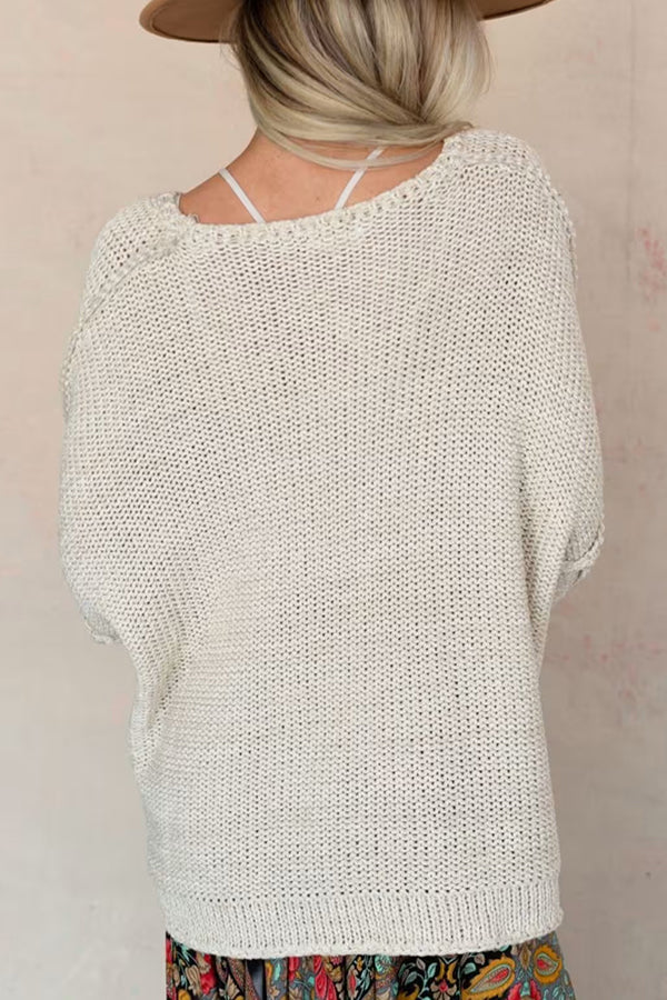Pull douillet en maille à col rond pour un confort décontracté