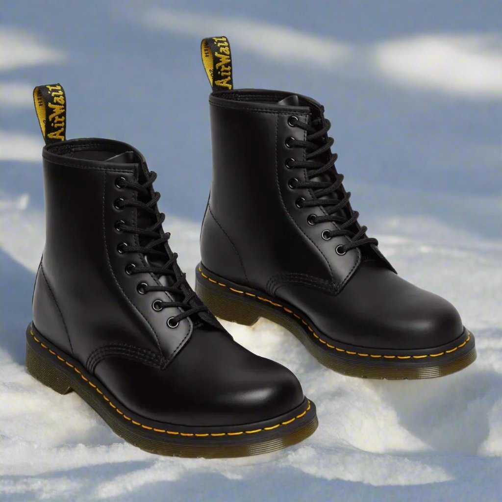 Bottes en cuir classiques élégantes à lacets