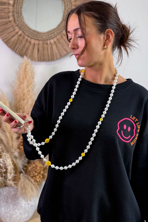 Collier De Téléphone Perle Et Smiley