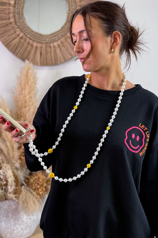 Collier De Téléphone Perle Et Smiley