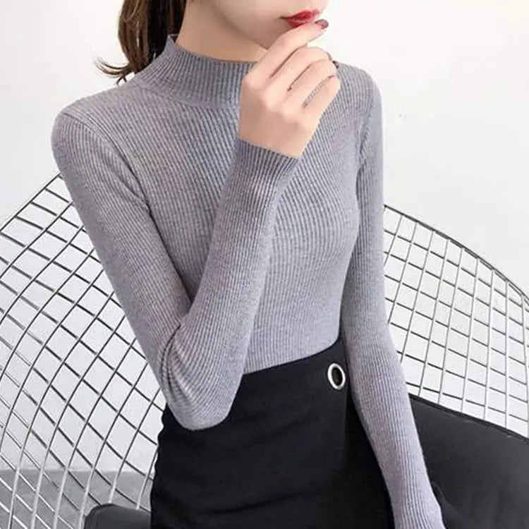 Pull en laine côtelé confortable pour femmes