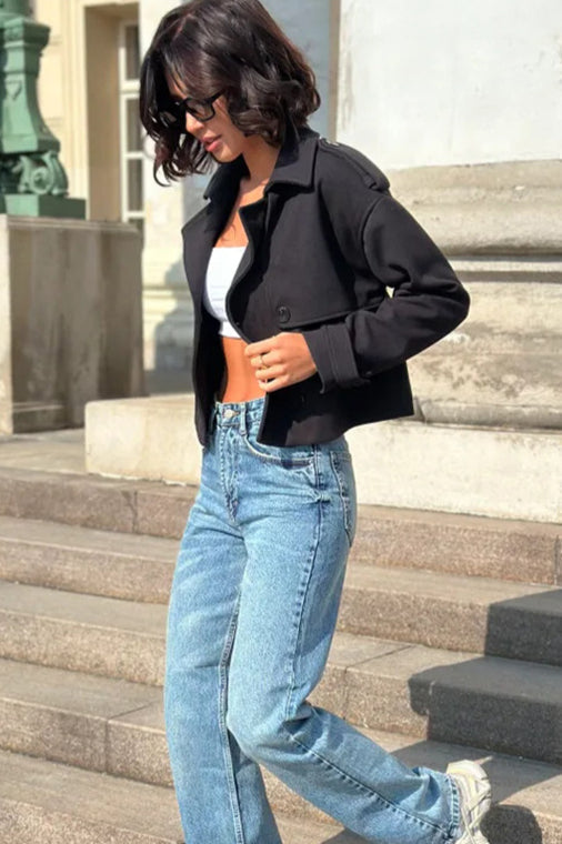 Veste trench légère et décontractée, coupe courte