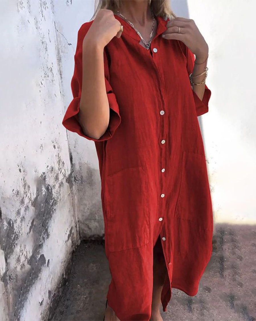 Yasmina™ - Robe Chemise Décontractée Style Ibiza