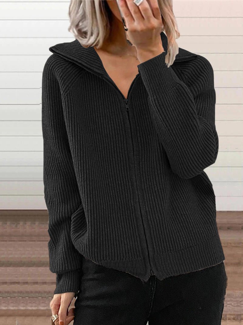 Veste pull zippée en coton épais douillette