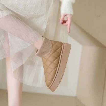 Chaussons en Tricot Douillets avec Semelle Épaisse et Doublure Chaude