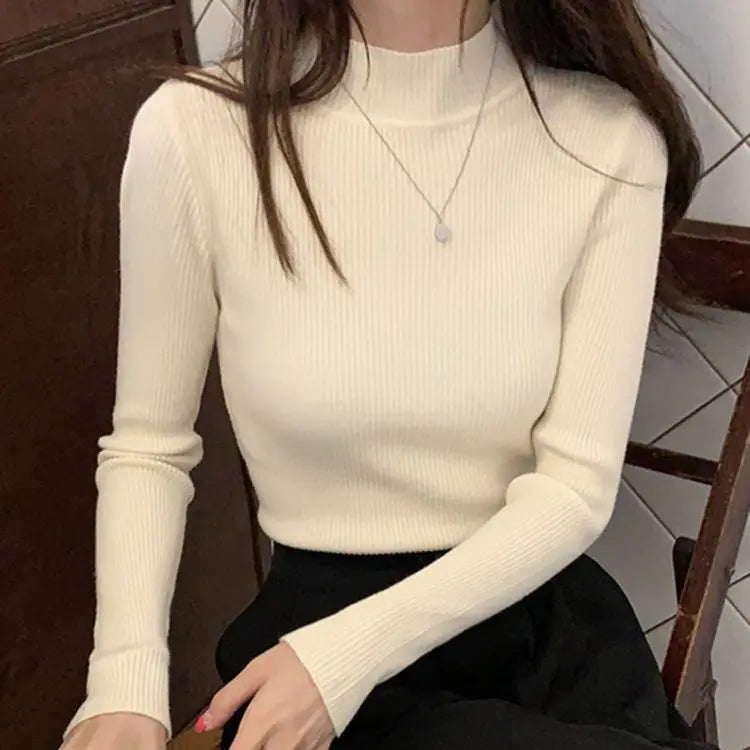 Pull en laine côtelé confortable pour femmes