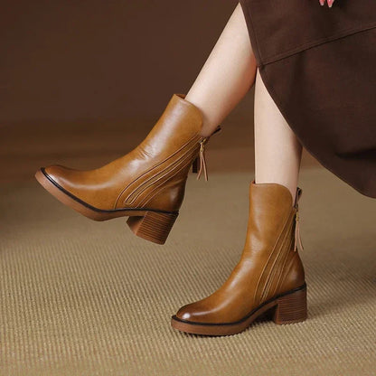Bottes Cheville en Cuir Élégantes pour un Style Quotidien
