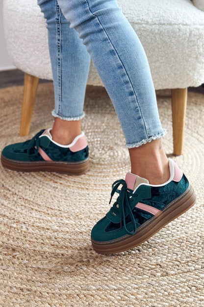 Basket Addax Vert/Rose Bi-Matières