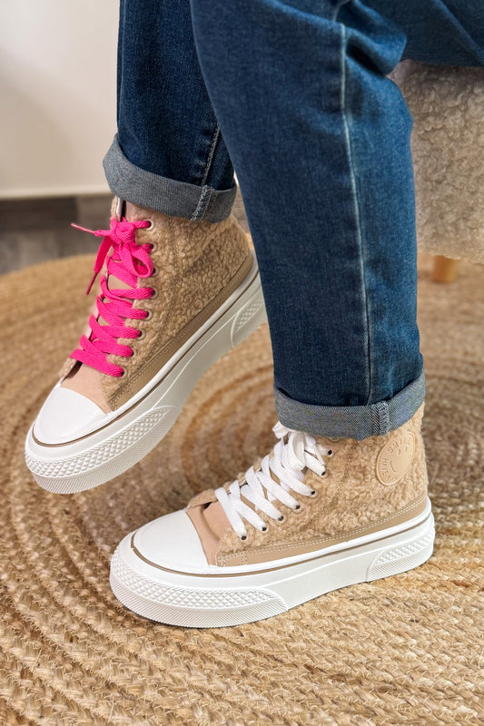 Style Converse Compensées Teddy Beige