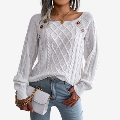 Meli™ Pull à Boutons Décoratifs