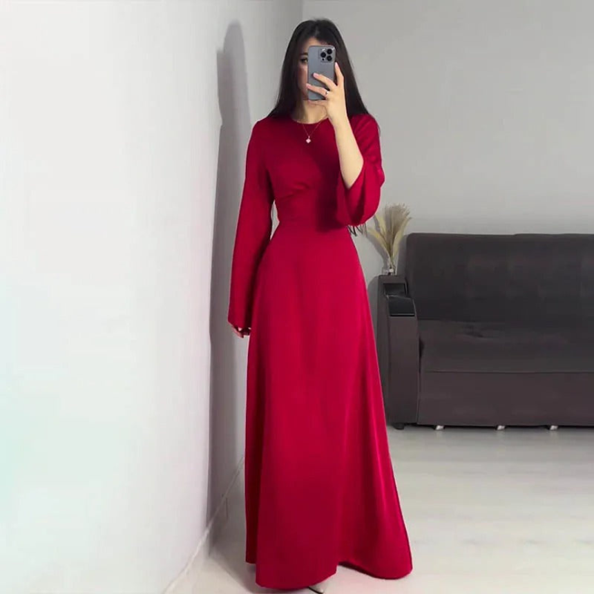 Robe Longue Évasée à Manches Longues pour Femme