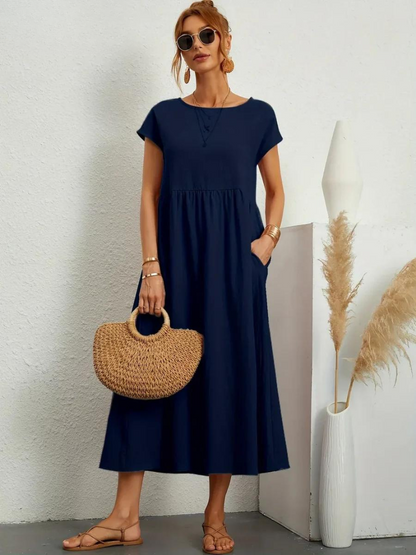 Ruby™ | Élégante Robe Essentielle en Coton et Lin
