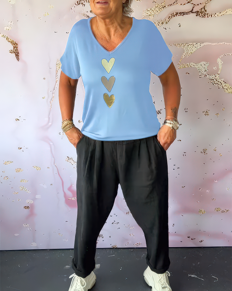 Aimée™ | Shirt à manches courtes et col en V