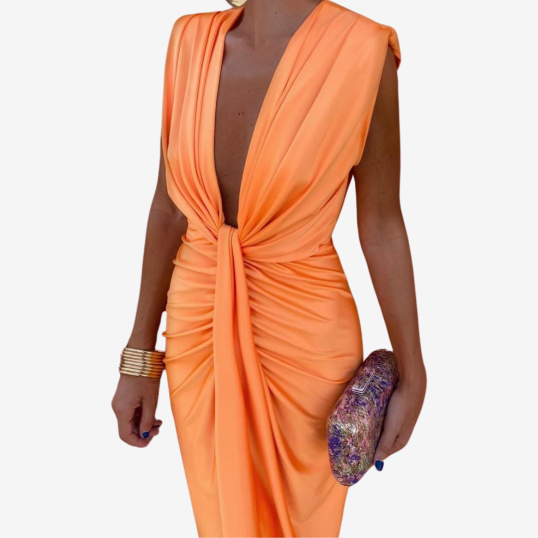 Assia™ Robe Midi Drapée