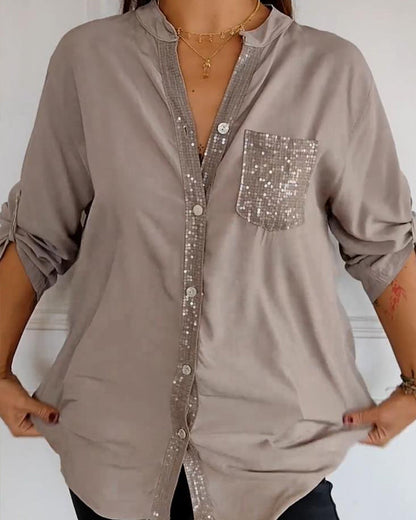 Chemise Décontracté En Paillettes