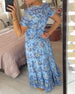 Robe col V à imprimé fleuri