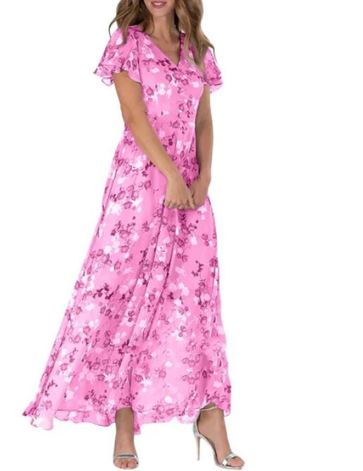 Robe manches courtes à imprimé floral