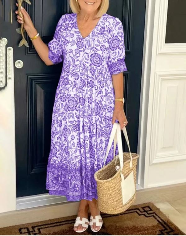 Robe bohème à encolure en V