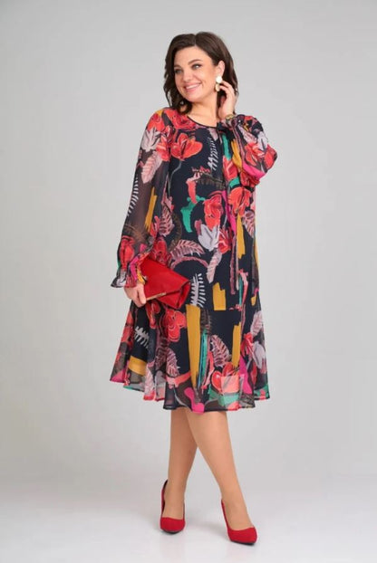 Naira – Robe Florale en Chiffon et Coton