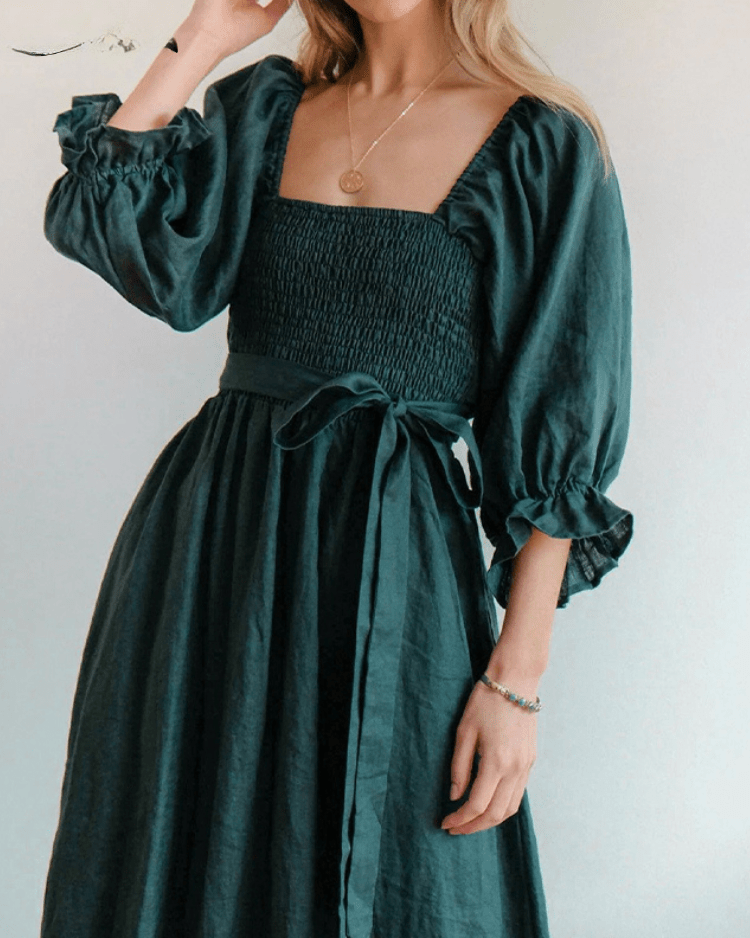 Tana | Robe Française à Manches Volantes
