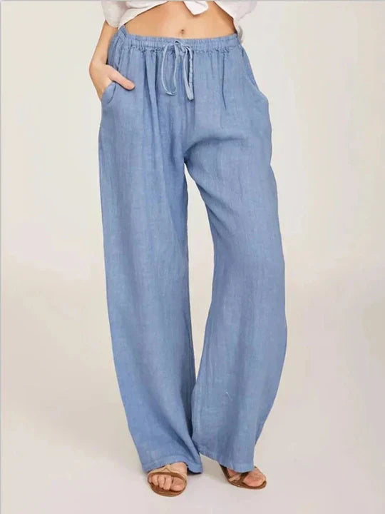 Pantalon en coton lin