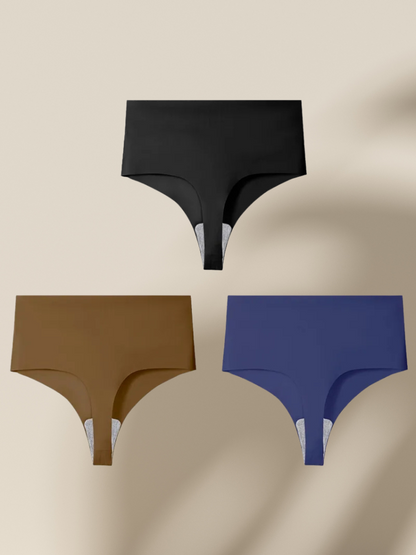 Lot de 3 Strings Sans Couture Taille Haute