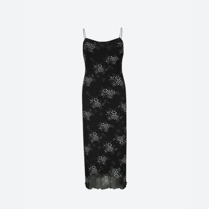Pauline Laurent® | Robe vintage en dentelle florale avec superposition transparente