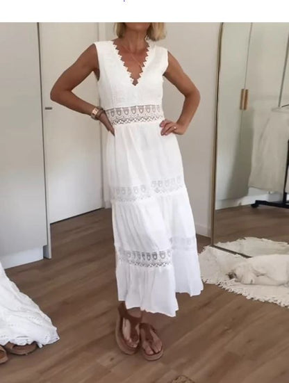Robe débardeur en dentelle à encolure en V